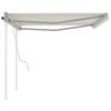 VidaXL Manual Retractable Awning with Posts 4x3.5 M Cream 3070017