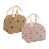 New Corduroy Lunch Bag Thermal Insulated Multi-functional Cooler Bag Cute Bear Bow Storage Handbag for Kids School