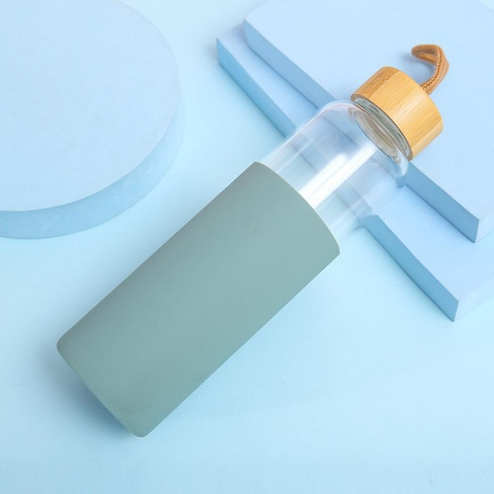 

Leak-proof Lid Glass Water Bottle Silicone Sleeve Water Bottle Sports Water Cup Travel
