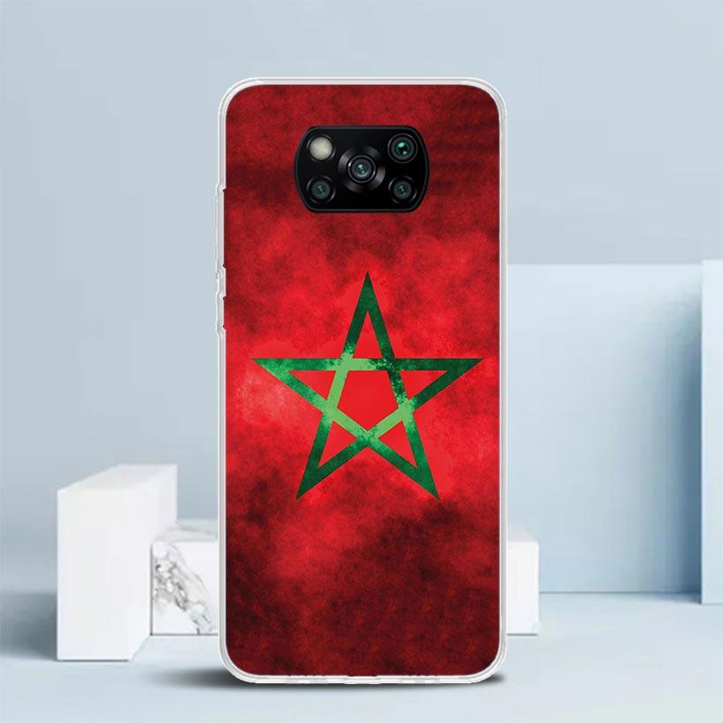 Morocco Flag Phone Case For Xiaomi Poco F7 Ultra X5 X6 X7 Pro M7 Redmi 15C 15 13C 13 12C 12 10C 10 10A 9 9C 9A 9T Cover Poco X7