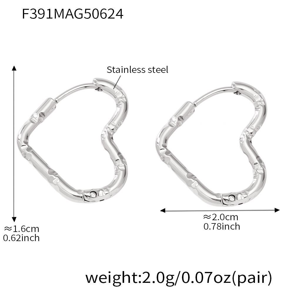 Qiong Yao Exquisite Stainless Steel Heart & Star Earrings - French Design, Elegant Simplicity