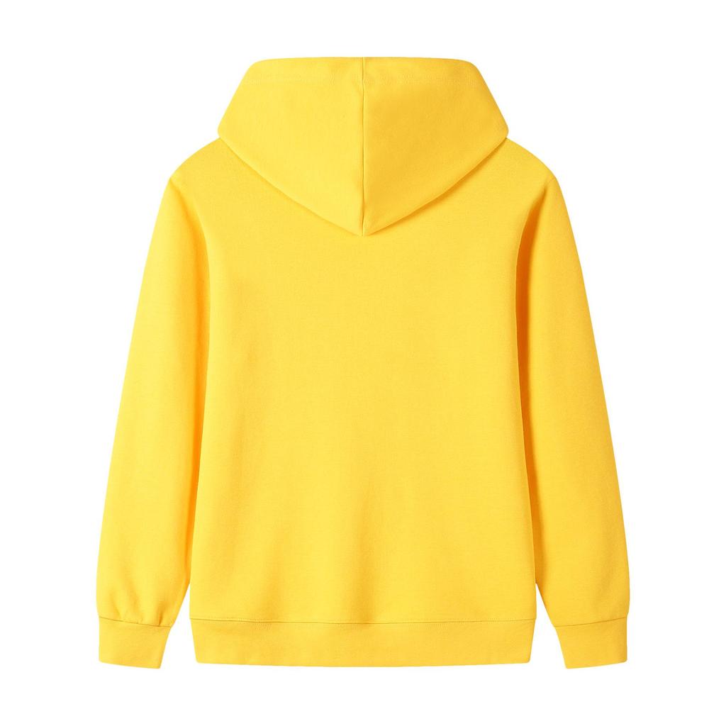 Couple's Casual Solid Color Hooded Sweatshirt - Heavyweight 320g Pure Cotton, Long Sleeve, for Spring and Autumn.