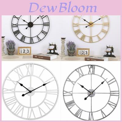 Vintage Round Metal Wall Clock With Quartz Movement For Living Room Decor