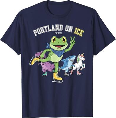 Lustiges Portland auf I.C.E. Portland Frosch Meme T-Shirt