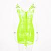 Womens Ladies Sheer Mesh Holiday Summer Beach Bod-ycon Party  Neon Dress
