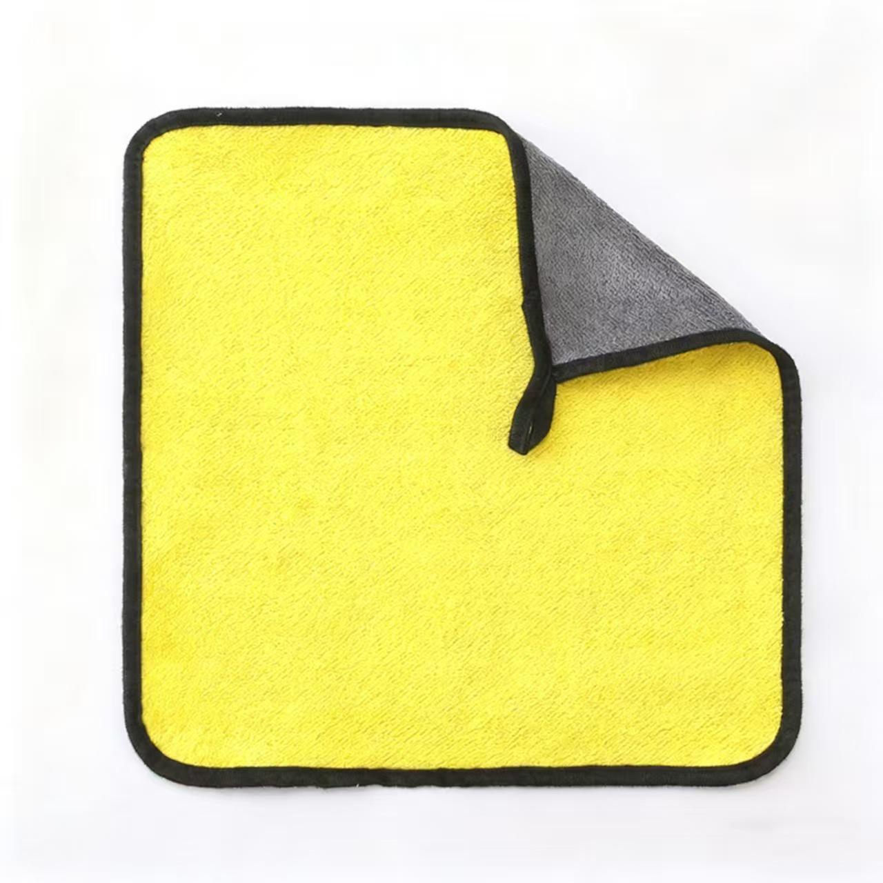 

High-Density Double-Sided Coral Fleece Car Cleaning Towel - Thick, Absorbent, and Ideal for Car Wash 25x25 cm жёлтый