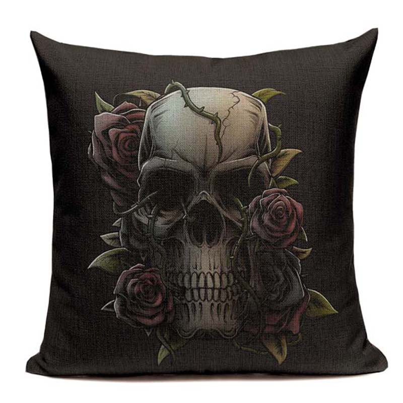 Vintage Cushion Covers Mexican Skull Pillowcases For Sofa Home Decor