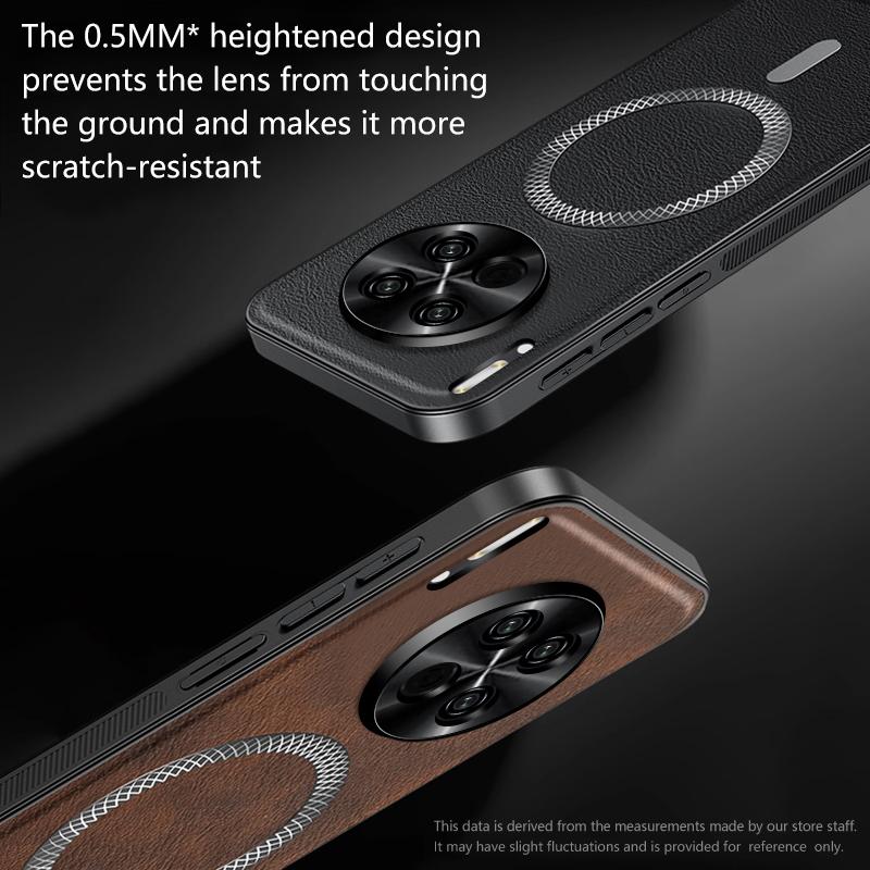 For Huawei Mate 30 Case Magnetic Elegant Leather Wear-Resistant Lens Fully Covered Non-Slip Grip Edge Cover Shell