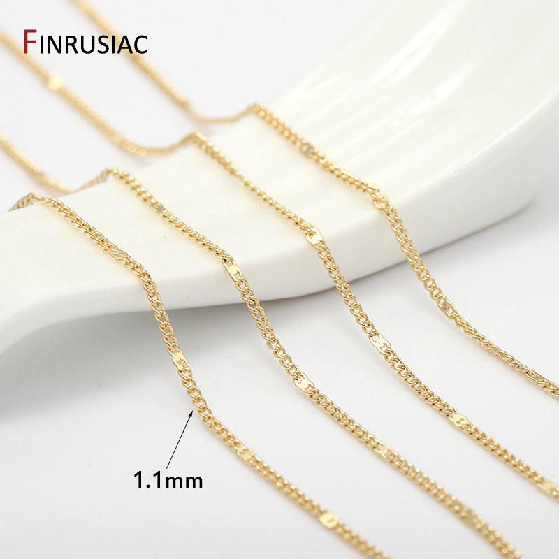 

2026 Fashion Jewelry Making Chain Accessories Wholesale, 14K Gold Plated Metal Chains For Earrings Nexklaces Making DIY Material Length 1 meter