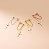 Beautiful Elegant Solid 925 Sterling Silver Cross Tassel Chain Stud Earrings for Women Jewelry