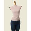 French Style Flounced Sleeve Thread Texture Vest Elegant Half Turtleneck Knitwear Slim Looking Summer Export Tops