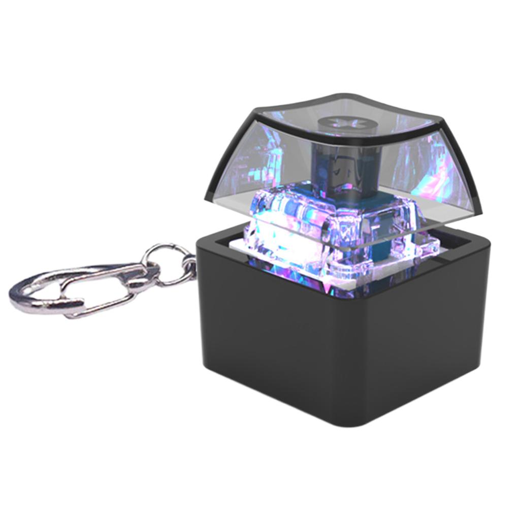 1-Key Mechanical Keycap Tester Keychain With LED Lighting For Stress Reduction And Relaxation For Home Or Office