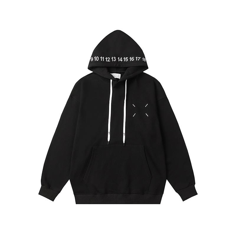 Unisex Margiela Hoodie: Lockere Passform, Umgekehrtes MM6-Logo, Reine Baumwolle, Rundhalsausschnitt, Trendiger Stil