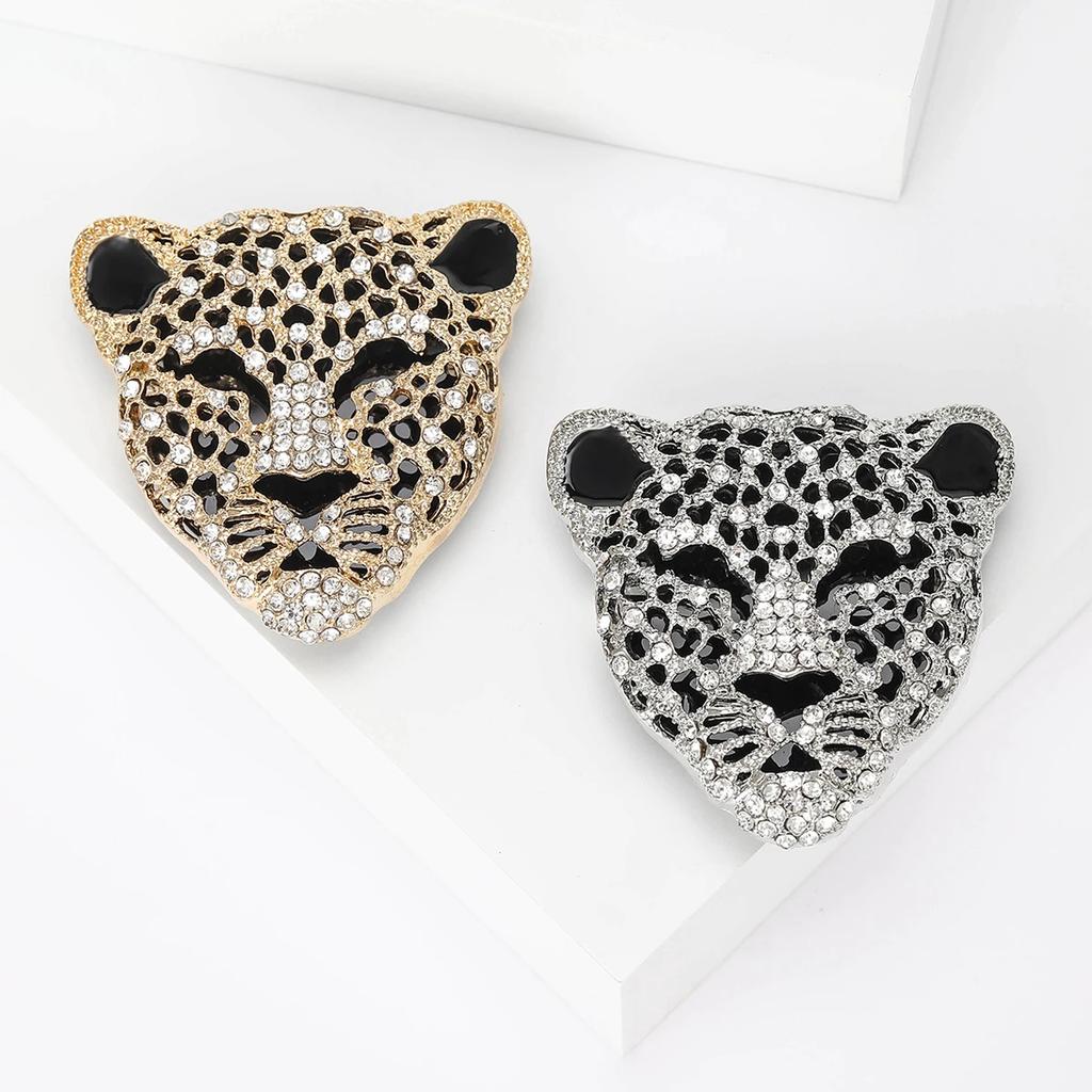 Rhinestone Leopard Brooches for Women Unisex Animal Pins Event Party Backpack Decoration Clothes Accessories