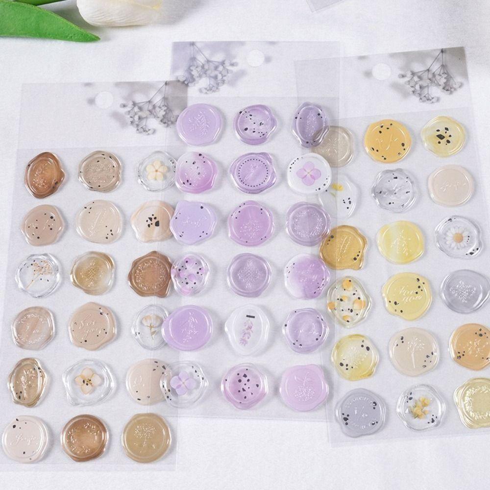 Decorative Wax Seals Stamp Sticker Transparent Envelope Seal Sticker DIY Scrapbooking