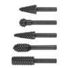 5Pcs Wood Carving File Rasp Drill Bit Rotary Rasp Drill Bit Set Woodworking Rotating Embossed Chisel Shaped Drill Bit
