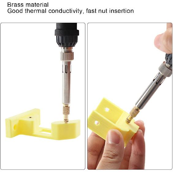 

TS100, M2 M2.5 M3 M4 M5 M6 M7 M8 Heat Set Insert Tips, Brass Material for TS100/101 Soldering Iron, with Easy Replacement, Excellent Heat Conduction,