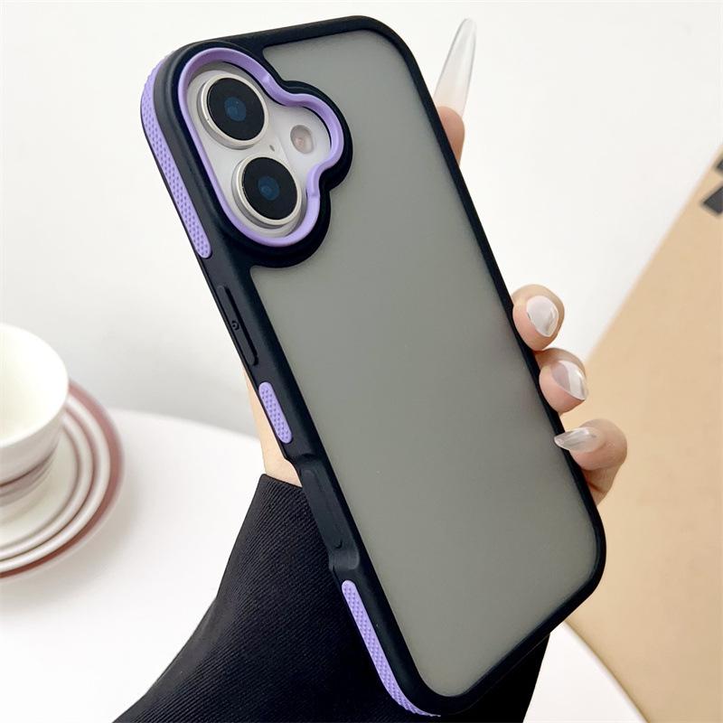 Matte Two-Color Full-Coverage Phone Case for iPhone 11-17 Pro Max