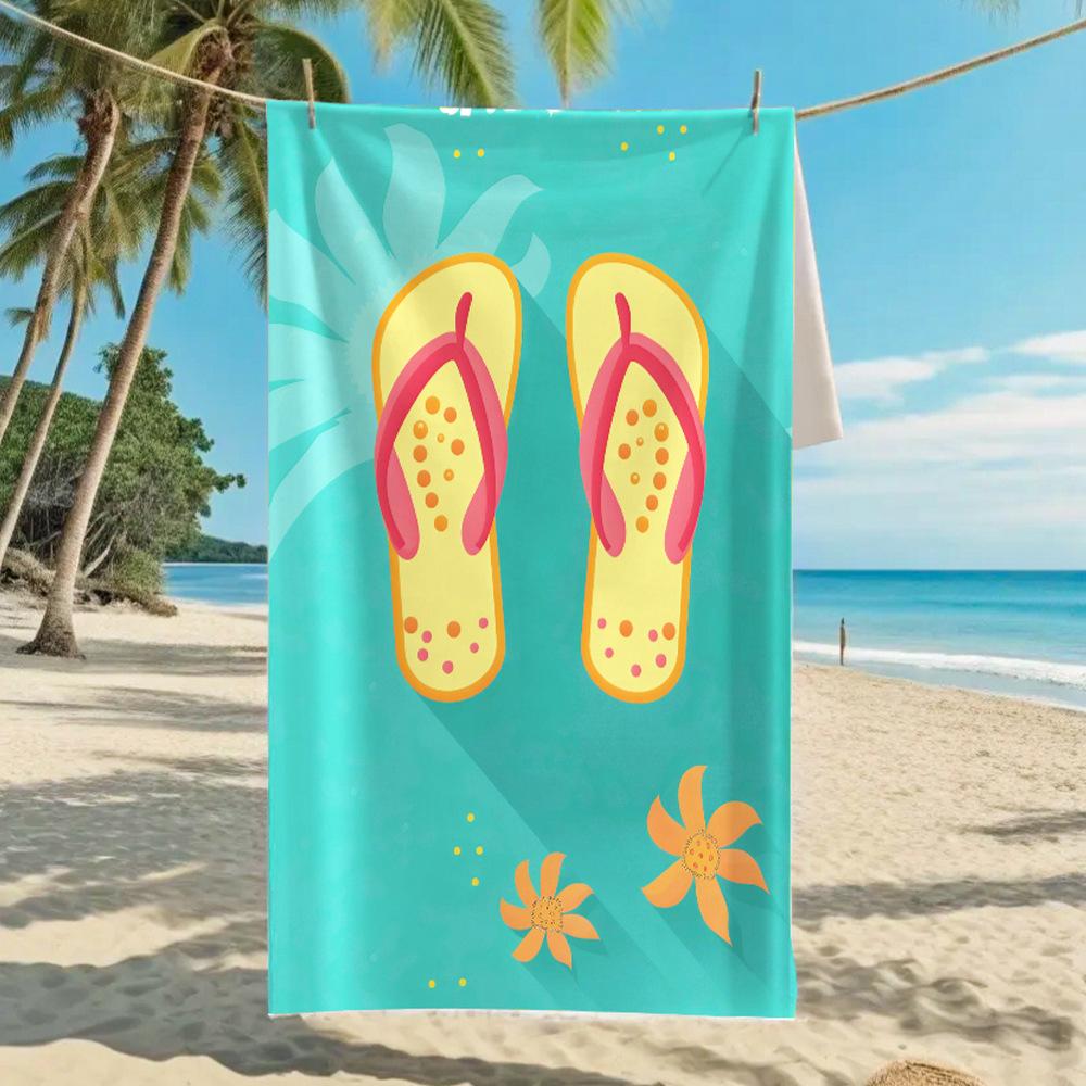 New, Double-sided Velvet Beach Towel Quick-drying Sports Towel Printed Bath Towel