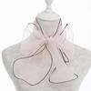Korean Female Organza Transparent Bow Long Narrow Neck Guard Silk Scarf  Summer Thin Gauze Sunscreen Shawl Scarves Headscarf P32