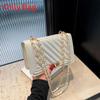 Street Style Small Square Pu Shoulder Bag With Lock Closure For Daily Use