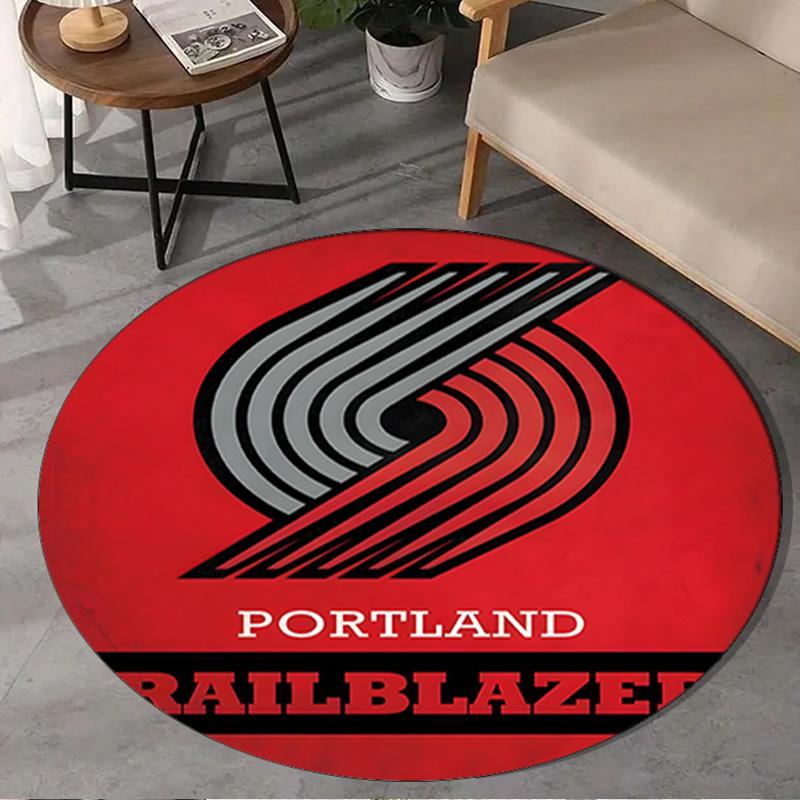Portland Blazers Artwork Round Rug for Livingroom,Bedroom, Palyroom, Chair Rug, Area rug, Circle Carpet, Large Size Fan Christmas gift