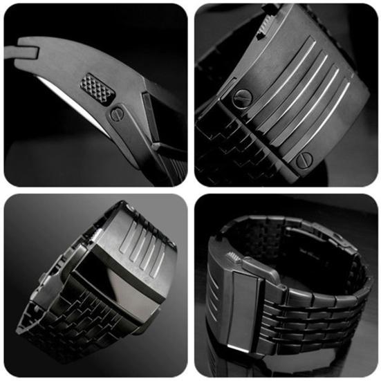 Wrist Watch LED Automatic Energy Saving Mode Stainless Steel Digital Calendar Sport Watch for Officer