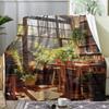 Vintage Book Store Throw Soft Flannel Throw Summer Ac Blanket Lightweight Cool Nap Blanket For Sofa Bed Couch Travel