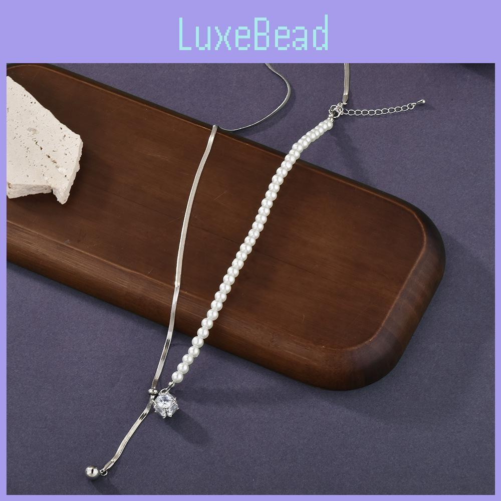 Cubic Luxurious Pearl Adjustable Necklace Featuring Premium Titanium Steel For Fall 2024