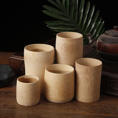 1 STÜCK Japanische Sake-Tasse aus natürlichem Bambus, chinesische Wassertasse aus Holz für Tee, Wein, Kaffee, Saft, Trinkbecher, handgefertigt