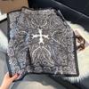 70Cm Silk Scarf Women'S French Elegant Small Cashew Print Scarf Small Square Scarf With Headscarf