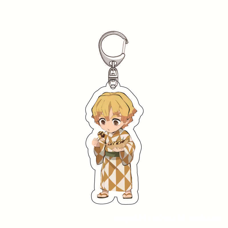 Anime Demon Slayer Acrylic Keychain Tanjiro Zenitsu Creative Accessory Charm Charm Decor Gift for Fans Collection 55mm