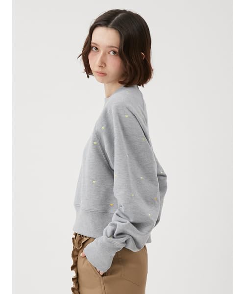 Furfur Mini Heart Embroidered Sweatshirt RWCT251096 GRY Women's
