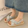Mode Mode Dicksohlige Lässige Sandalen für Damen Sommer 2025 Neu Überkreuzte Riemen Offene Zehen Atmungsaktiv Bequem Vielseitig Strand-Flats