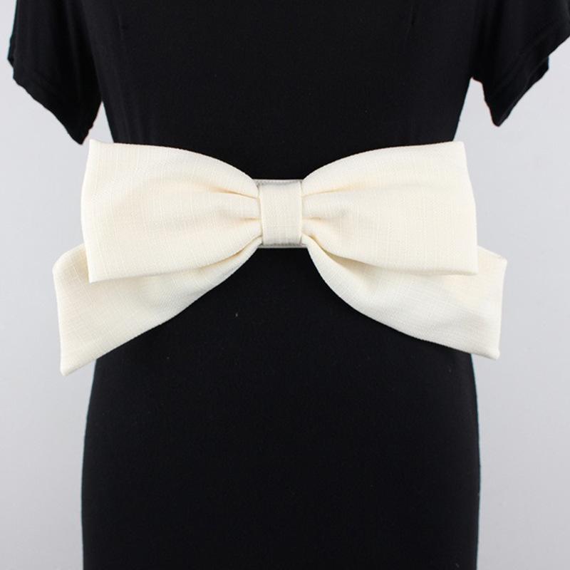 Bow Women'S Elastic Wide Waist Seal With Suit Sweater Dress Elastic Decorative Belt