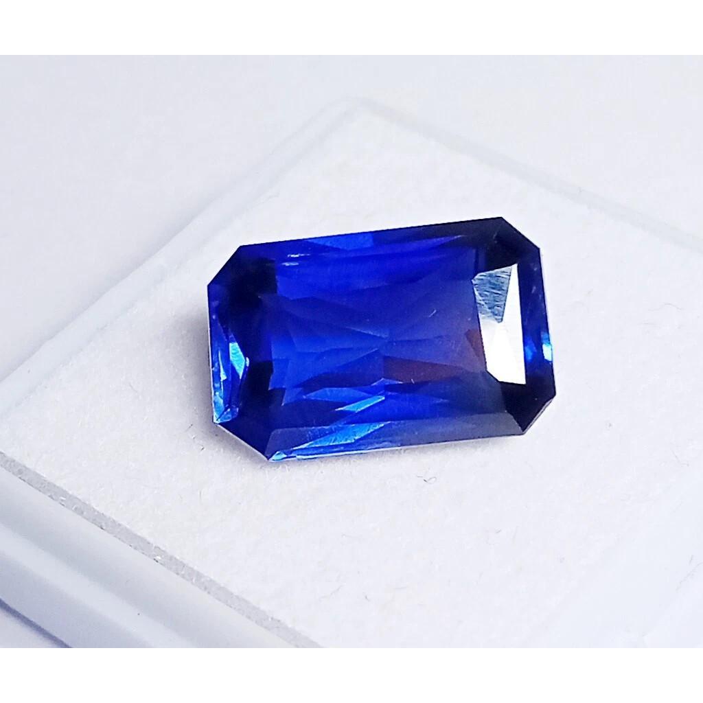 Emerald Cut Natural Blue Sapphire 8.30 Ct Flawless Certified Loose Gemstone