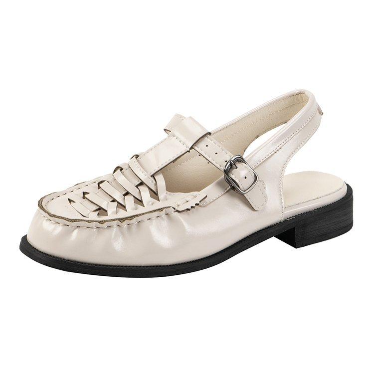 Fashion 2024 Spring and Summer New Genuine Leather Platform Strap Sandals Women's Open Toe Height Increasing Roman Beach Shoes