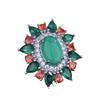 European-American Luxury Imitation Emerald and Jadeite Ring for Women: Winter Gemstone Garden Design