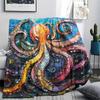 Octopus Print Flannel Blanket, High quality Comfortable for All Seasons, Home Decor, Warmth and Comfort, Perfect for Christmas Gifts