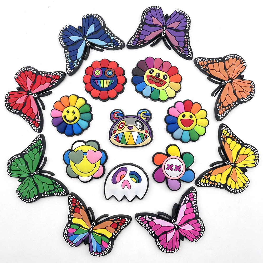 Butterfly Sunflower Series: Clog Shoe Charms & PVC Buckle Accessories