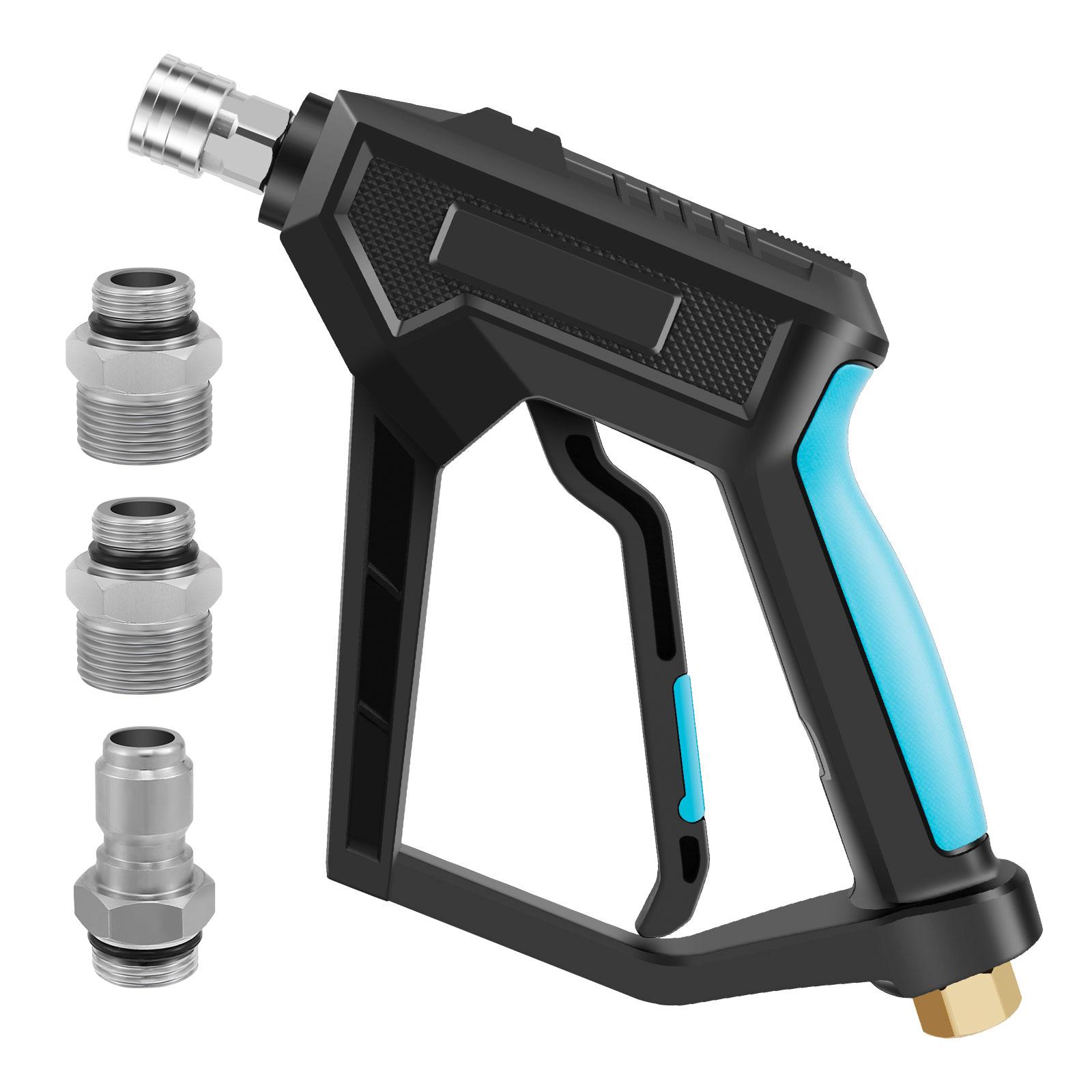 

Пистолет для мойки высокого давления с поворотной рукояткой для мойки высокой мощности, быстроразъемные адаптеры 1/4 , штекер 3/8 , фитинг M22-14 мм, фитинг M22-15 мм чёрный