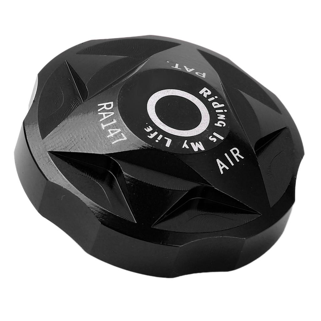 Front Fork Air Chamber Cover Bicycle Suspension Fork Air Gas Valve Cap Aluminium Alloy for Mountain BikeBlack