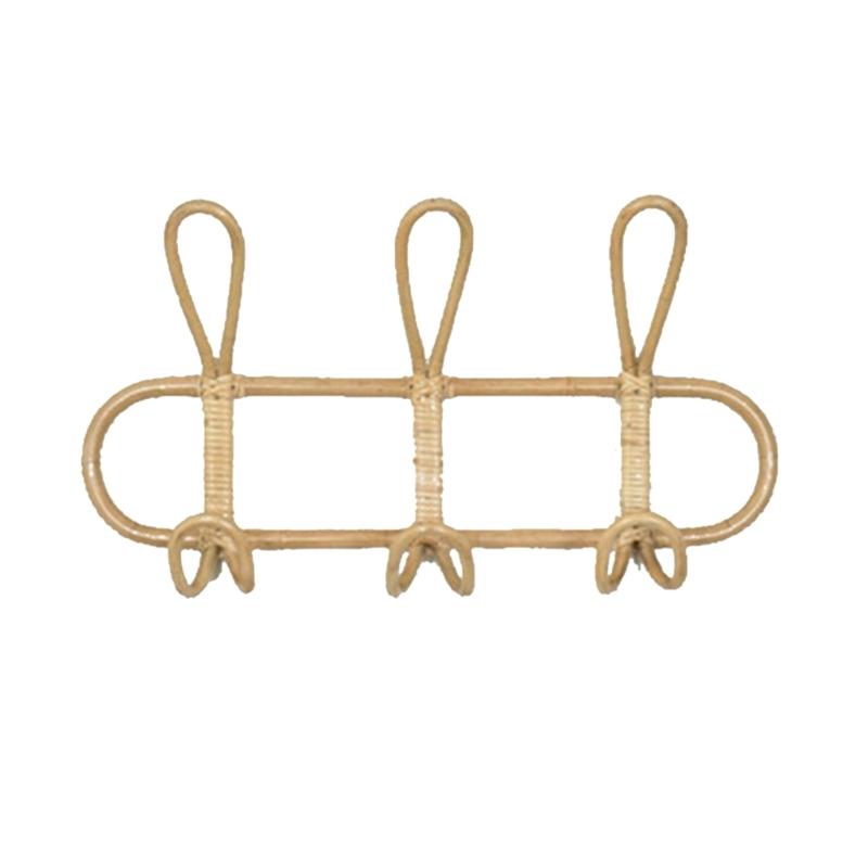 

Wall Hooks Nature Rattan Garments Organizer Rack Key Coat Clothes Hat Hanging Hook Rattan Hanger Kid Room Decoration