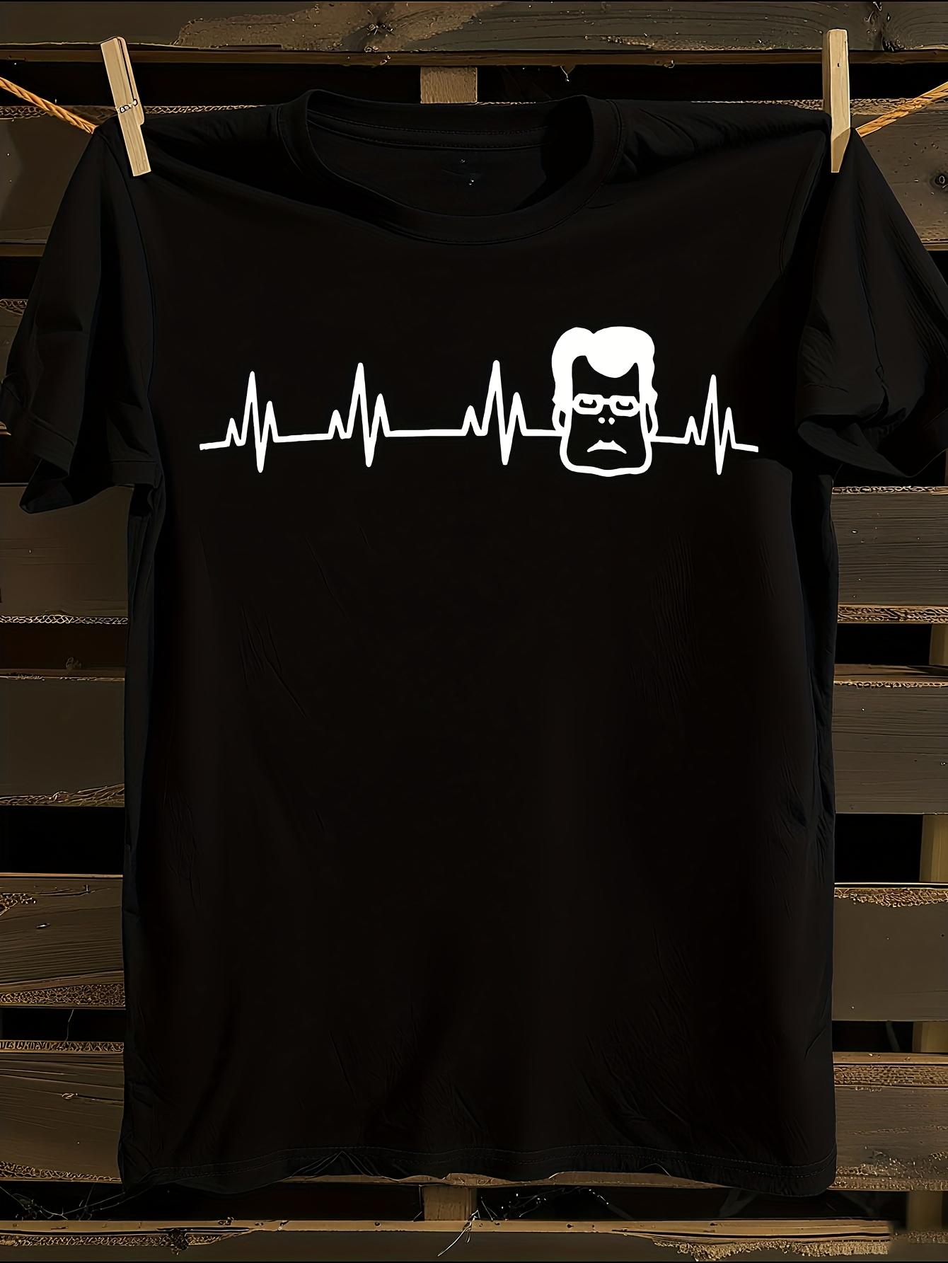 s Stephen King Iconic Face and Heartbeat Line T-shirt XXXL