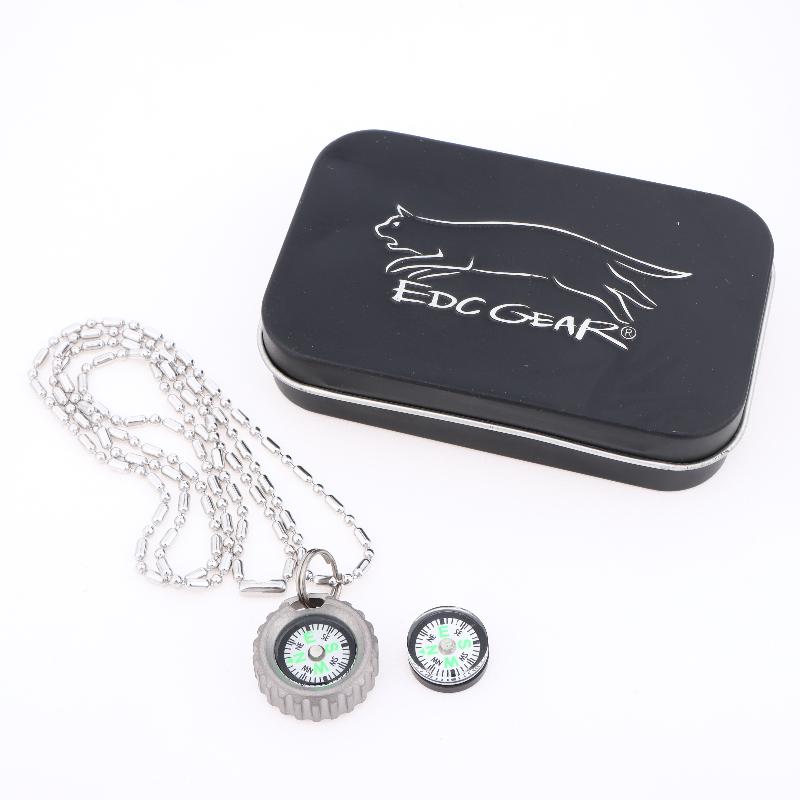 3in1 PEI Compass Pendant Necklace EDC Directional Outdoor Tool Portable for Adventure Gear