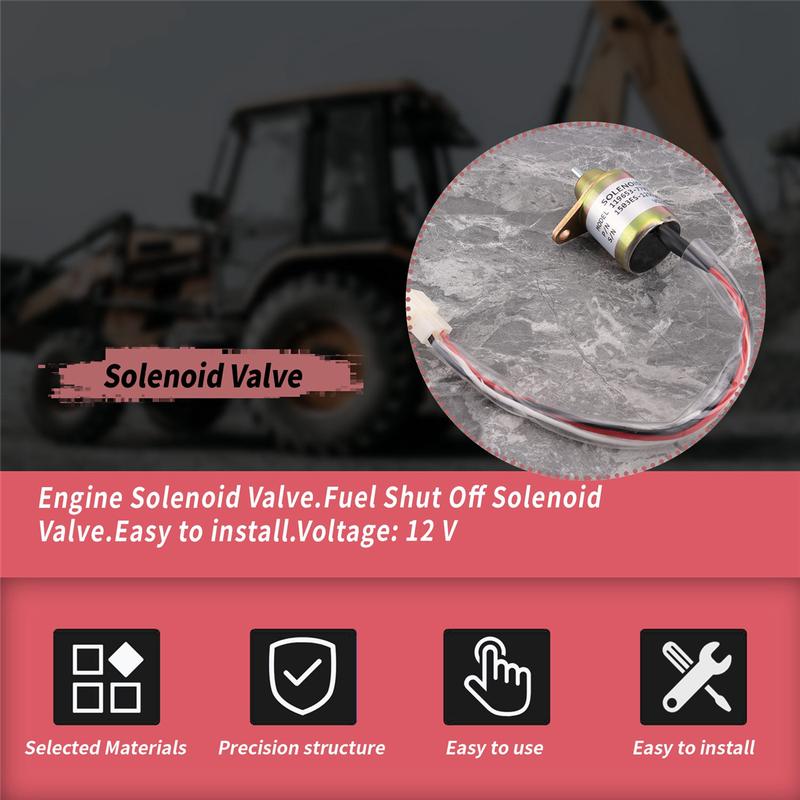 12V Engine Fuel Shut Off Solenoid Valve Shutdown for Yanmar 119653-77950