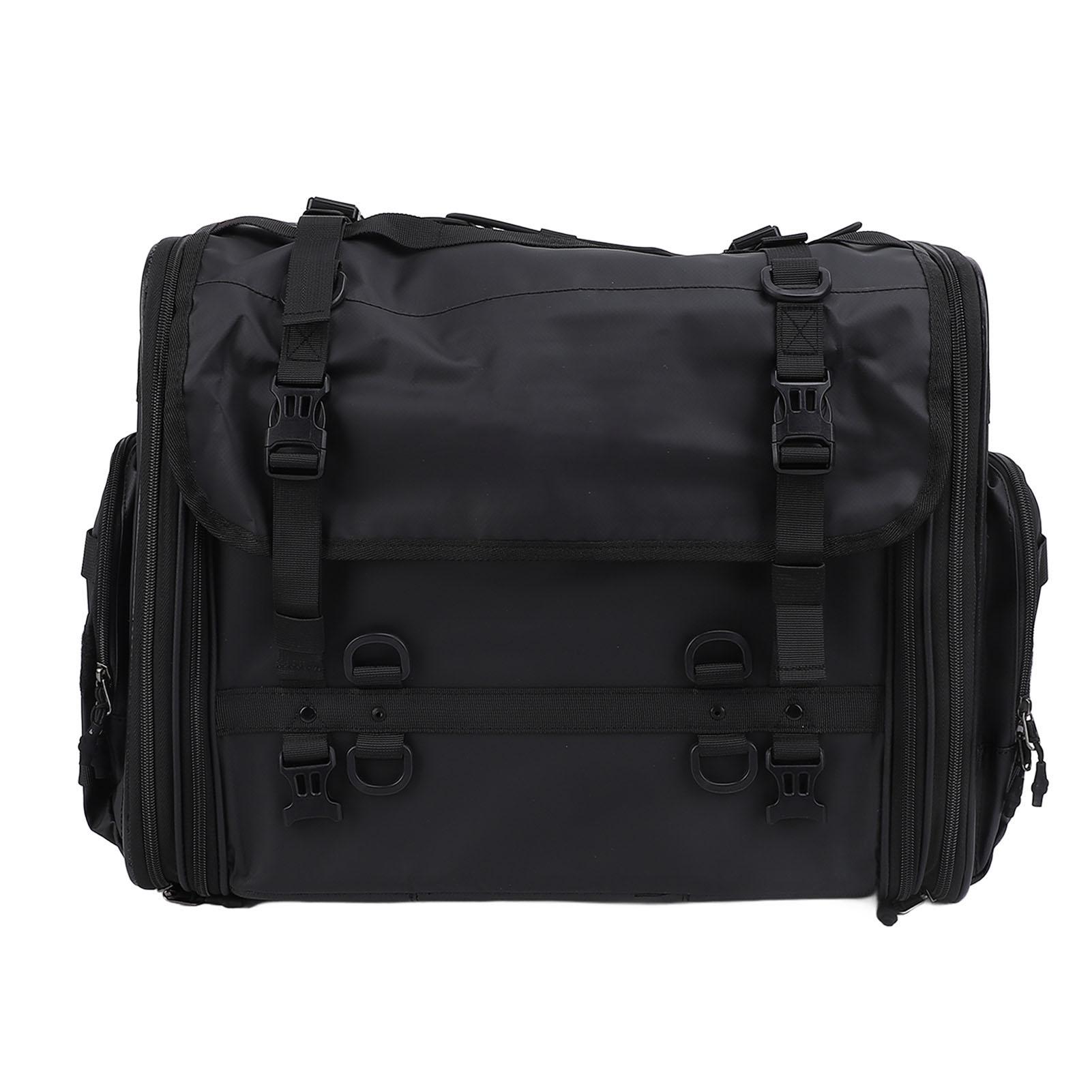 

Motorcycle Tail Bag 60L to 80L Expandable Capacity Water Resistant Motorcycle Travel Luggage Bag with Reflective Strips