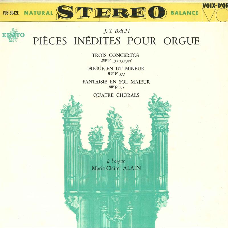 

LP Record BACH, MARIE-CLAIRE ALAIN - Pieces Inedites Pour Orgue VOS3042E ERATO Japan Classical Used