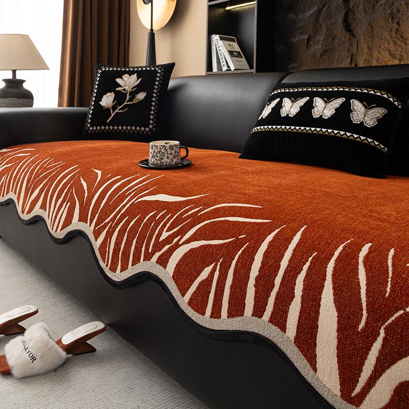 

French Special-Shaped Sofa Cushion, Universal In All Seasons, Non-Slip Cover Blanket, Advanced Sense, Anti-Cat Scratch Sofa Cover Cloth Towel, Seat 90*70cm