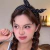 2025 Retro Polka Dot Rabbit Ear Bow Headband: Luxurious Wide Band Ribbon Hairpin for Women